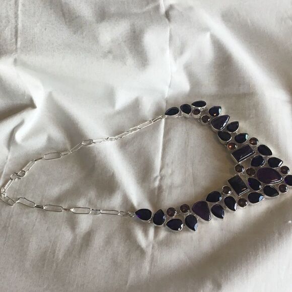 NWOT. Sterling Silver Sage Amethyst Adj. Necklace - Picture 12 of 16